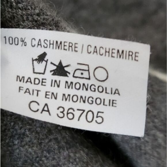 💯 Cashmere Gray Cashmere Short Sleeve Sweater White Piping S - Picture 5 of 6